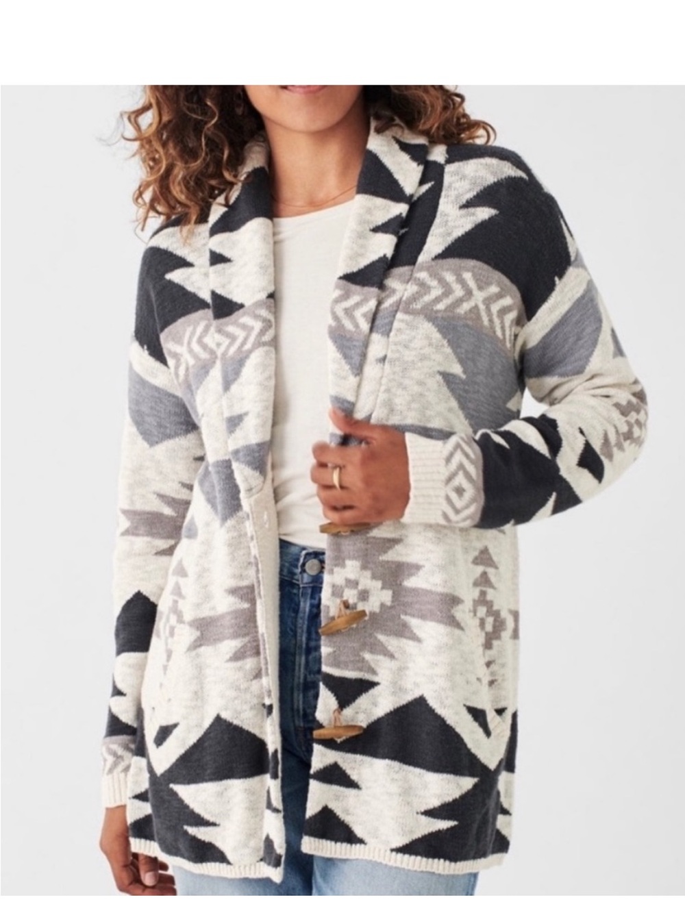 Faherty B Yellowtail Lodge Cardigan- Black & Gray